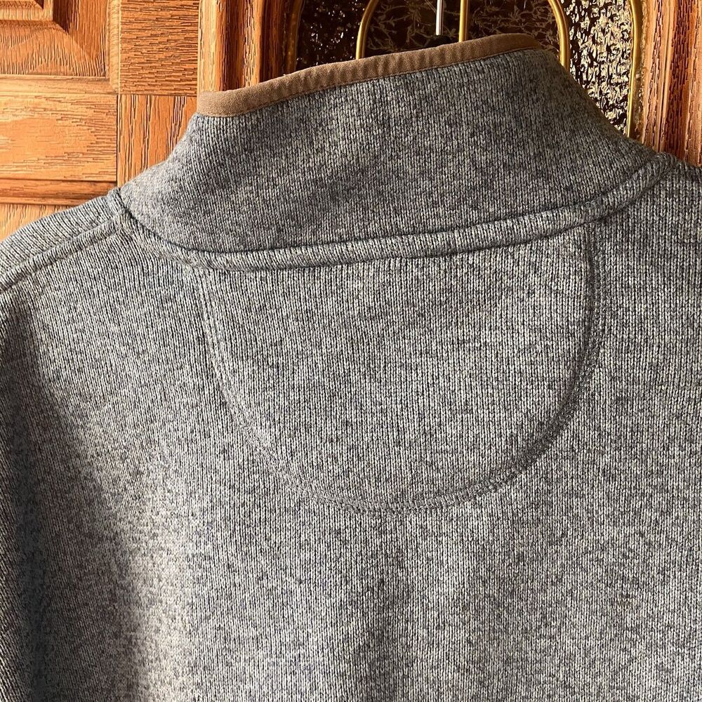 LL Bean Mens Sweater Fleece Pullover Jacket Blue 1/4 Snap Slightly Fitted XXLT - Picture 11 of 14